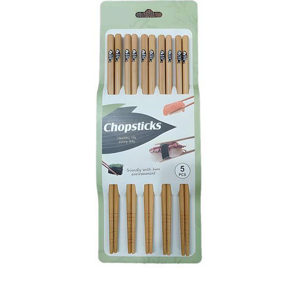 5Pcs High Quality Sturdy Comfortable 24Cm Bamboo Chopsticks