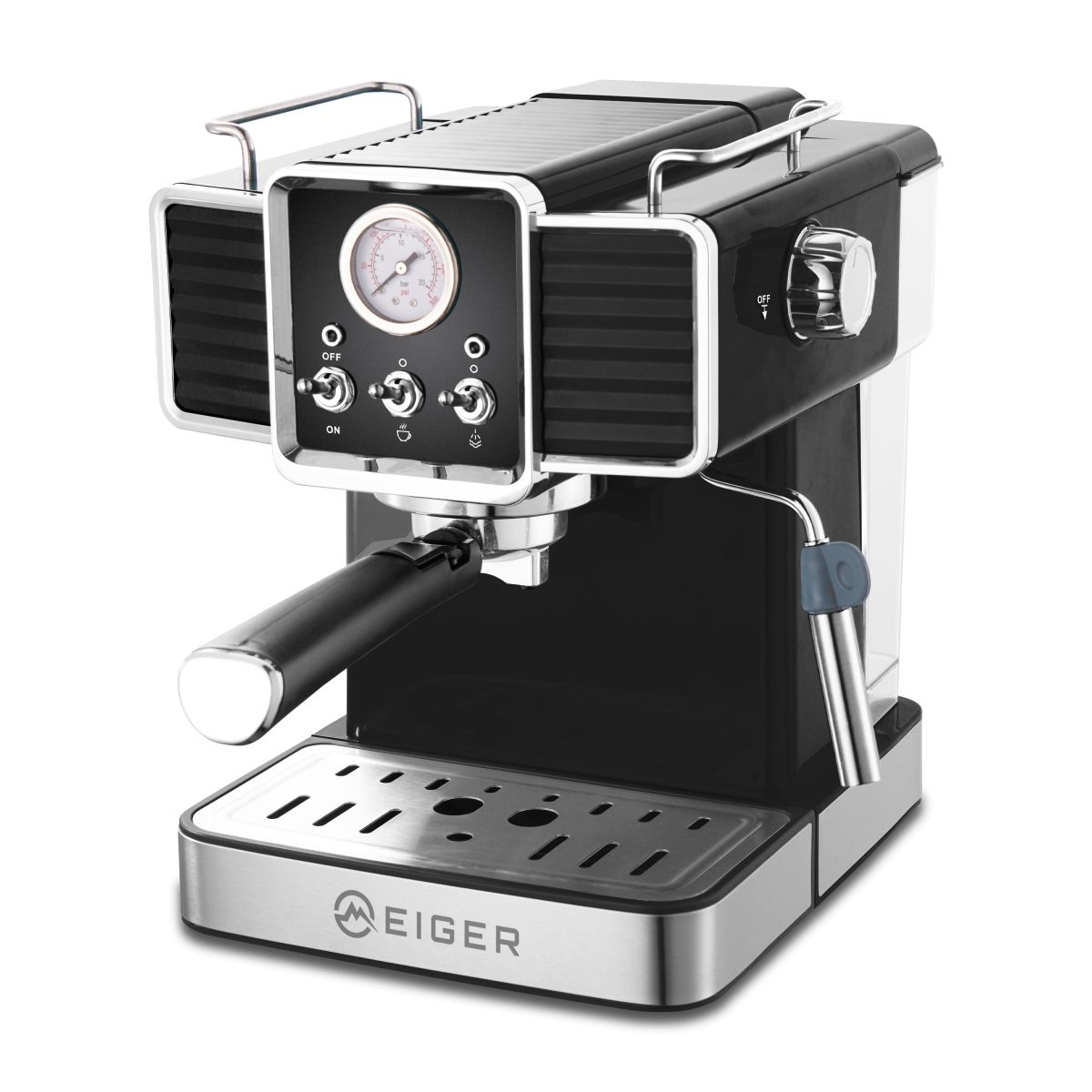 Eiger Romeo Series 2Cup Espresso Machine with 15 Bar Italian Ulka Pump