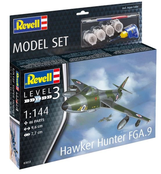 Revell 1/144 Hawker Hunter FGA.9 Model Kit w/paints, Glue and Brush