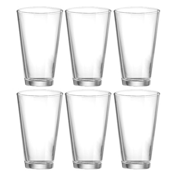 Elegant 6 Piece Plain Hi-ball Glass Set - 355ml