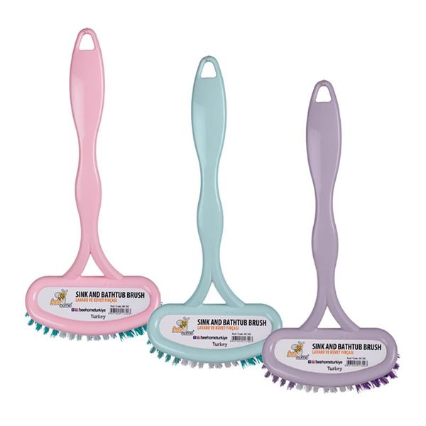 Bulk Pack x 6 Plastic Back Scrubbing Brush Easy Grip 24cm