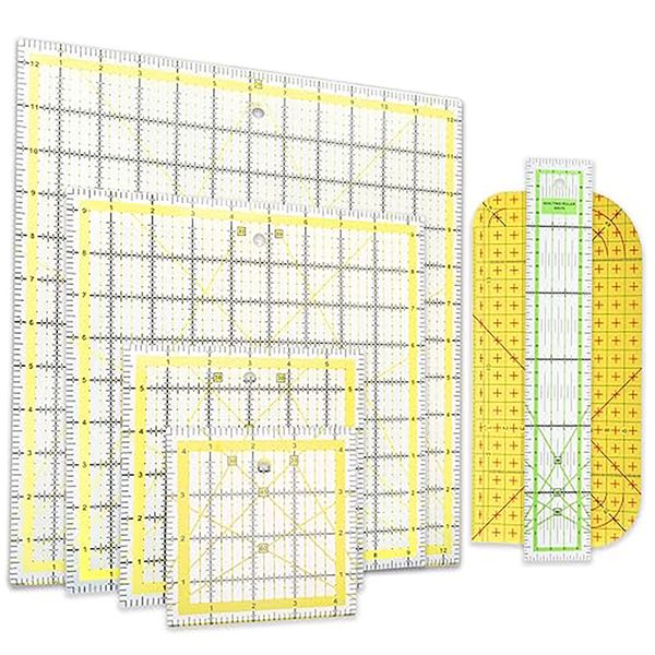 Craft Multifunctional Square Acrylic Quilting Fabric Cutting Ruler Set Of 6