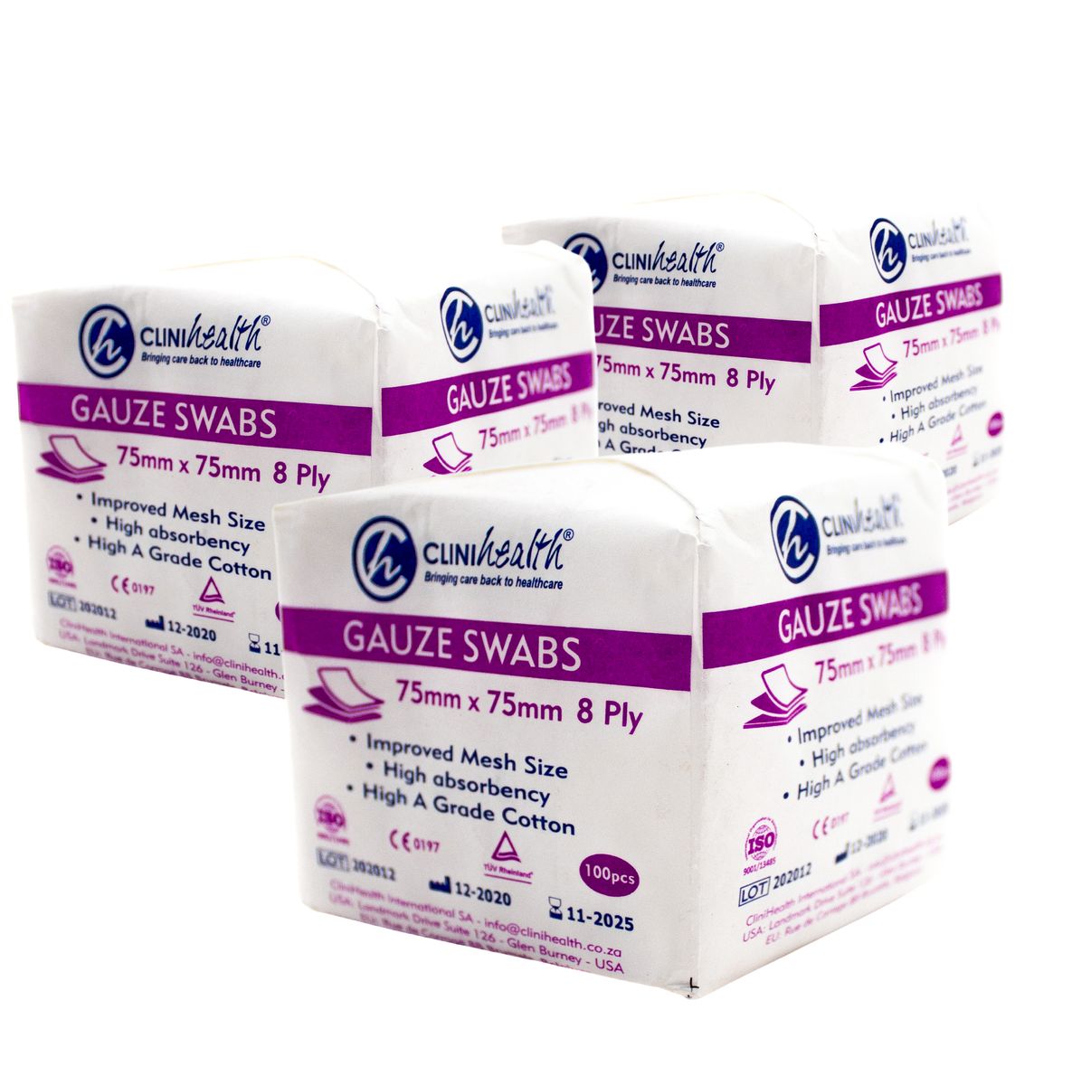 Gauze Swabs x3 - 75mm x 75mm - 100 Pieces | Shop Today. Get it Tomorrow ...