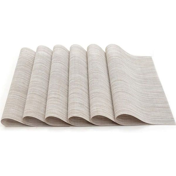 Large Heat Resistant Washable PVC Placemats -- Set of 6