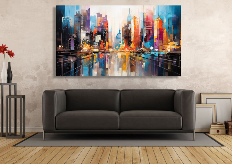 Canvas Wall Art -Cityscape Kaleidoscope Abstract - IM1177