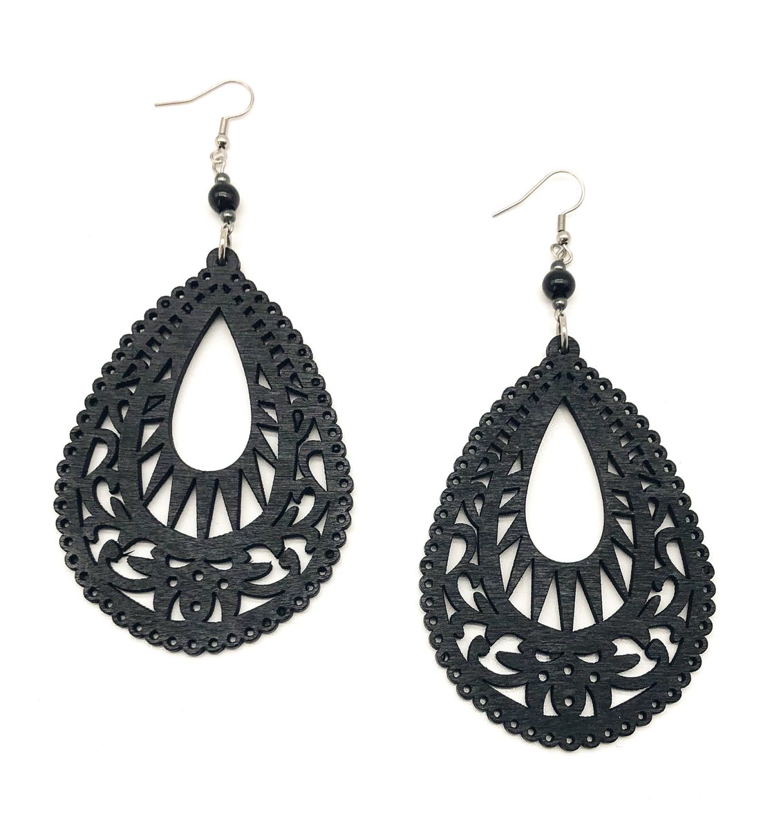 Fabulae Big Black Wood Earrings Anele Shop Today. Get it Tomorrow