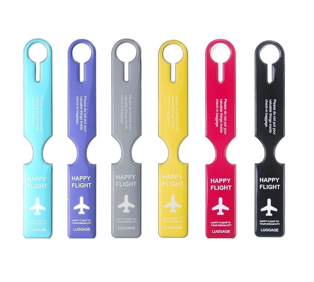 Luggage Tag , Suitcase Tags with Name ID Card , Quickly Spot Suitcase - Set of 6