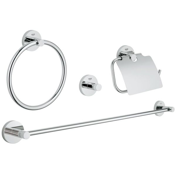 GROHE Essentials Master Bathroom Accessory Set 4-in-1