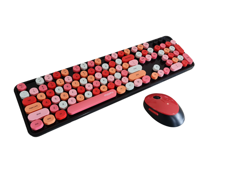 Wireless Bluetooth Keyboard, Unique Colorful Hexegon Keys
