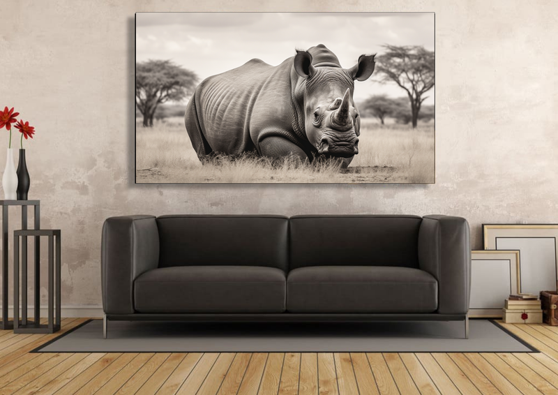 Canvas Wall Art -Rhino in Repose Abstract - IM1075