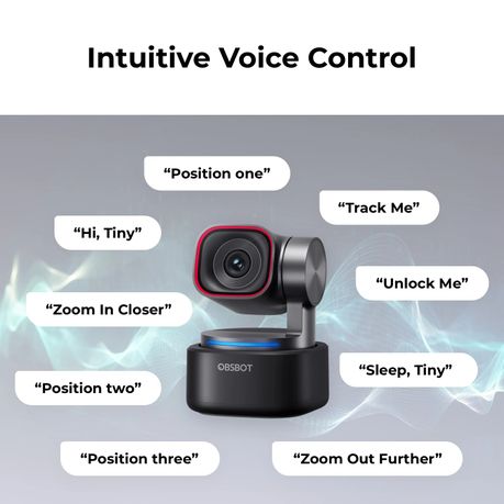 OBSBOT Tiny 3 AI 4K PTZ Webcam with Auto Tracking - Black | Shop
