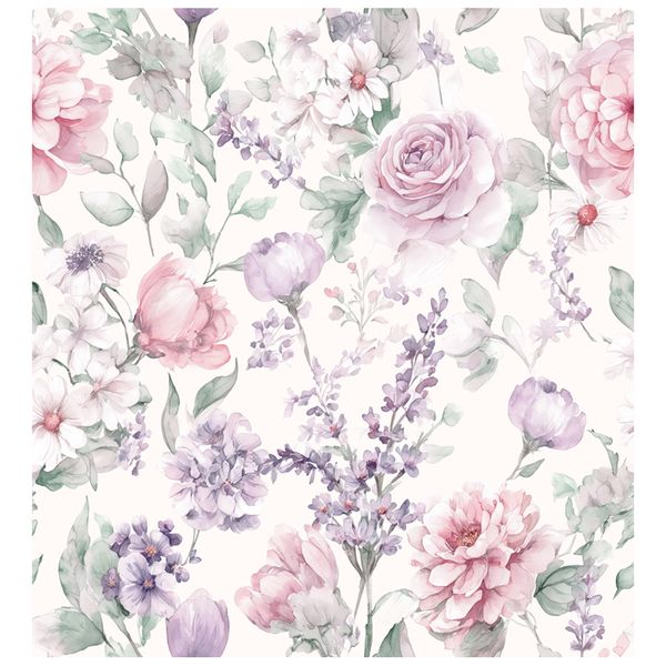 STICKCOOL Peel&amp;Stick Wallpaper Elegant Watercolor Floral Design LargeFormat