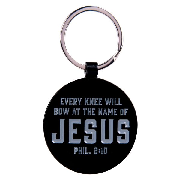 Metal Key Ring - Every Knee Will Bow at the Name of Jesus, Black