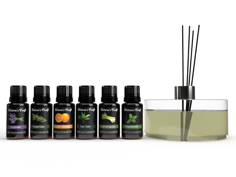 Nature's Craft - Essential Oil Gift 6 Pack With Free Diffuser