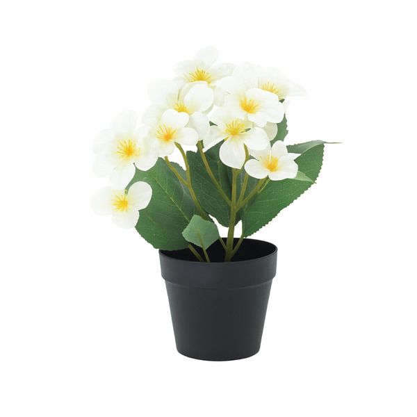 Small Artificial Plant Potted Flowers - Decorative Plant in Black Pot