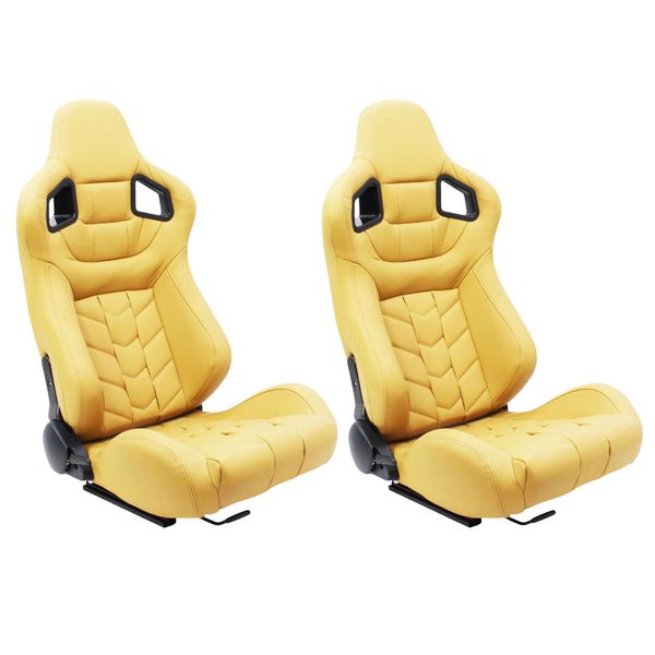 Evo Reclinable Arrow V2 Design PU Leather Racing Seats - Set