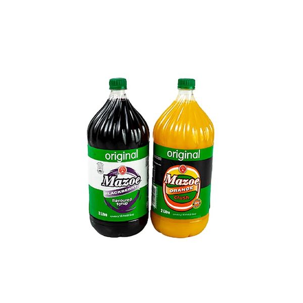 2 x 2 Litres Mazoe Orange Crush and Black Berry