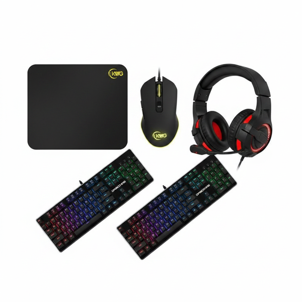 KWG 4 in 1 RGB Multi Colour Backlit Gaming Combo Set