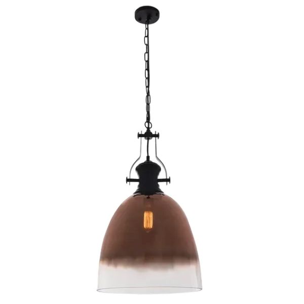Pendant Light Black Faded Rose Gold Glass