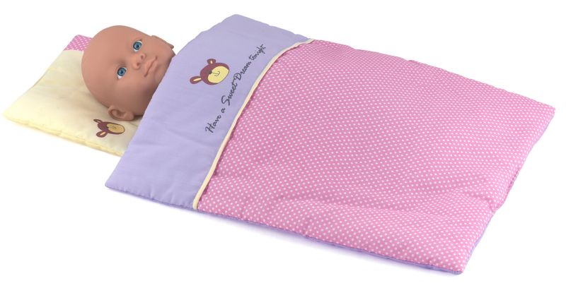 Doll Cradle Blanket &amp; Pillow Set - Pretend Play Bedding Accessories