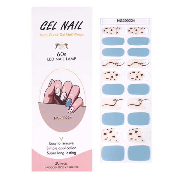 UV/LED Semi Cured Gel Nail Wraps No.224