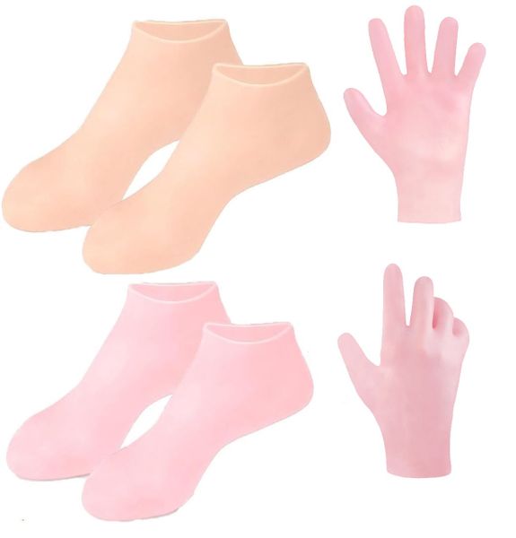 3 Pairs Silicone Moisturizing Socks Glove Softening Calluses Foot Spa