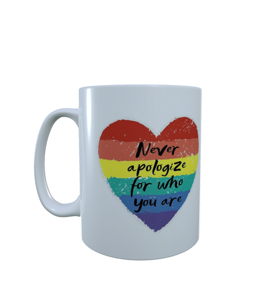 LGBTQ - Never Apologize For Who You Are - Aesthetic - Coffee Mug