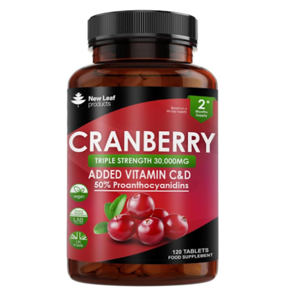 Cranberry Tablets Triple Strength Enriched with Vitamin C &amp; D - Urinary