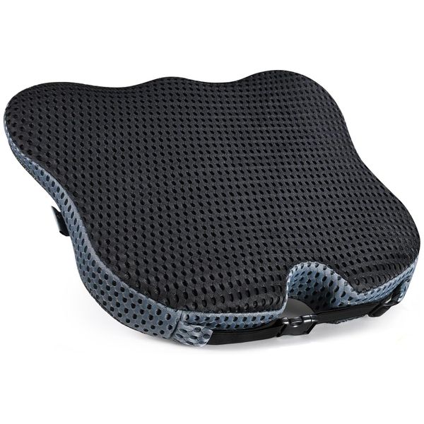 QYNIAL Density Memory Foam Wedge Car Seat Cushion for Sciatica Pain Relief
