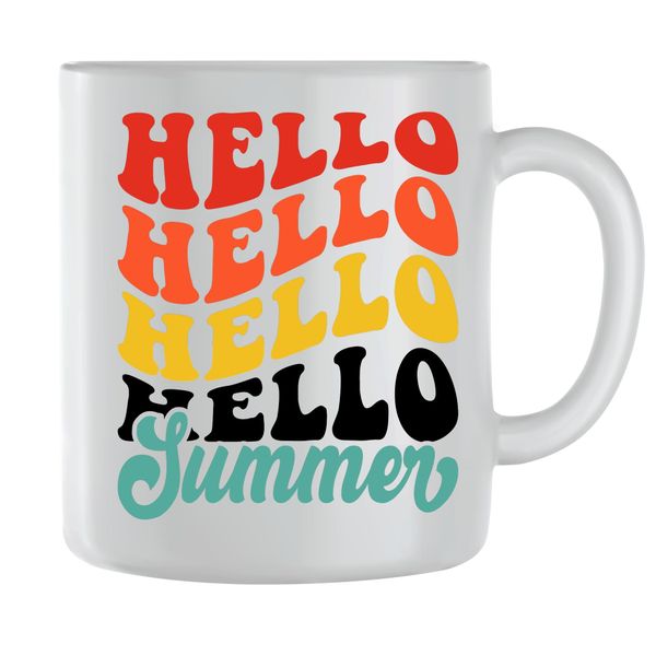 Hello Coffee Mugs for Men Women with Trendy Surfing Graphic Cups Present097
