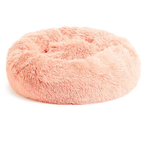 Wiggle - 90cm Calming Donut Pet Fur Bed - Light Grey