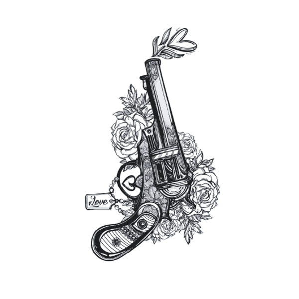 th-INK Semi-Permanent Tattoo kit - Floral Revolver - 80x110mm