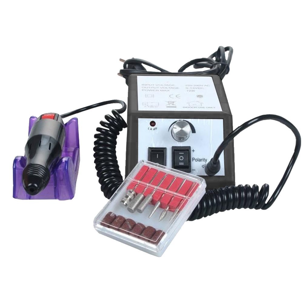 Professional Electric Nail Art Salon Drill Machine Kit Set Black