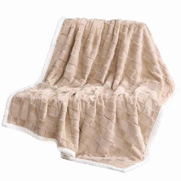 Soft Flannel Blanket 150×200cm Warm Throw Blanket-Light Grey