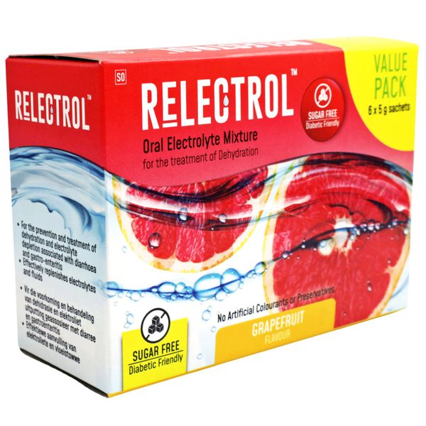Relectrol - Electrolyte Mixture SUGAR-FREE Grapefruit 5gX6 Sachetsv