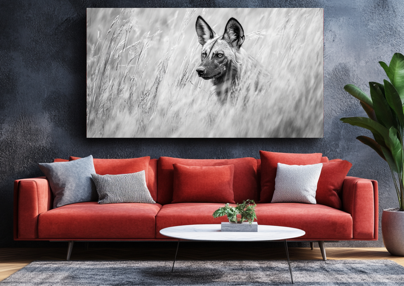 Canvas Wall Art - Wild dog on the Hunt - BX0217