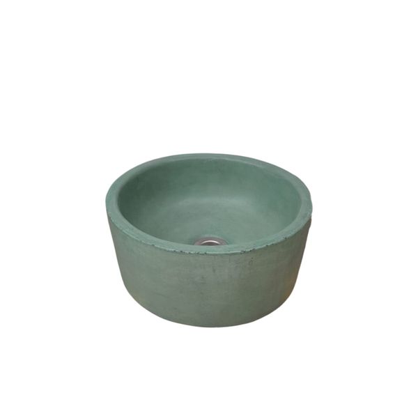 Green Round Bespoke Concrete Basin/Sink 30 x 30 x 13cm