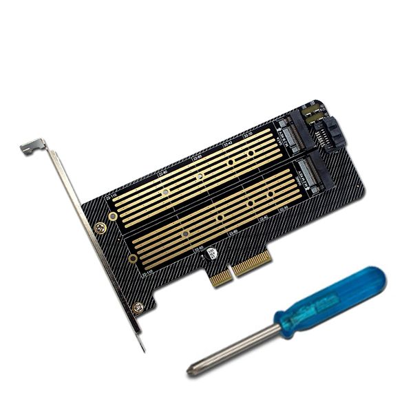M.2 PCIE Adapter for SATA NVME M/B Key SSD Internal X4 X8 16 Expansion Card
