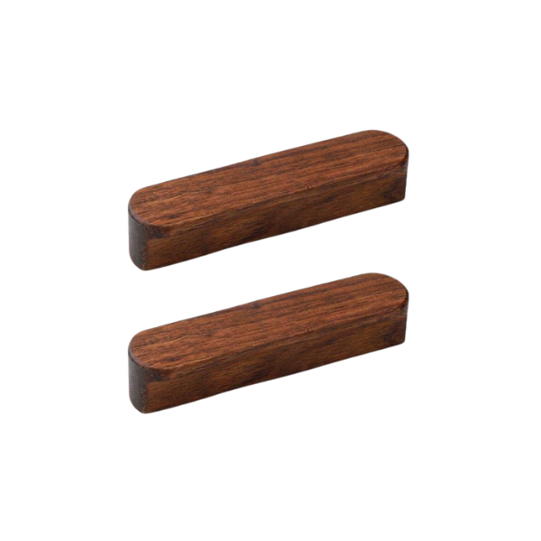 2pcs Natural Wood Drawer Pull Handles - 10cm Length, 64mm Pitch