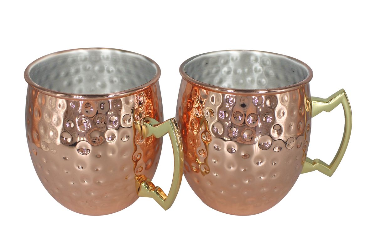 Lma Hammered Stainless Steel Moscow Mule Copper Plated Mug Set 500ml 2 Piece Shop Today 8684