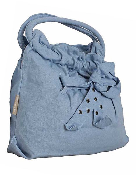 Fino SK-8884 Canvas Top Handle Curve Bag with Bow