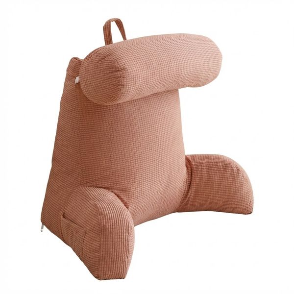 Luxury Velvet Bed Rest Pillow: Extra Large Back Support Cushion with Arms