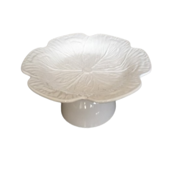 White Flower Design Ceramic Cake Stand