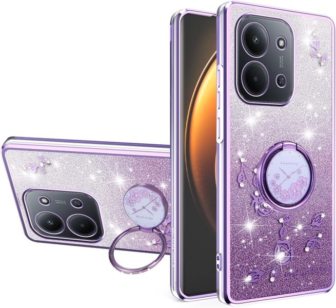 Bling Sparkle Flowers Phone Case Compatible With Redmi 15C 4G/5G