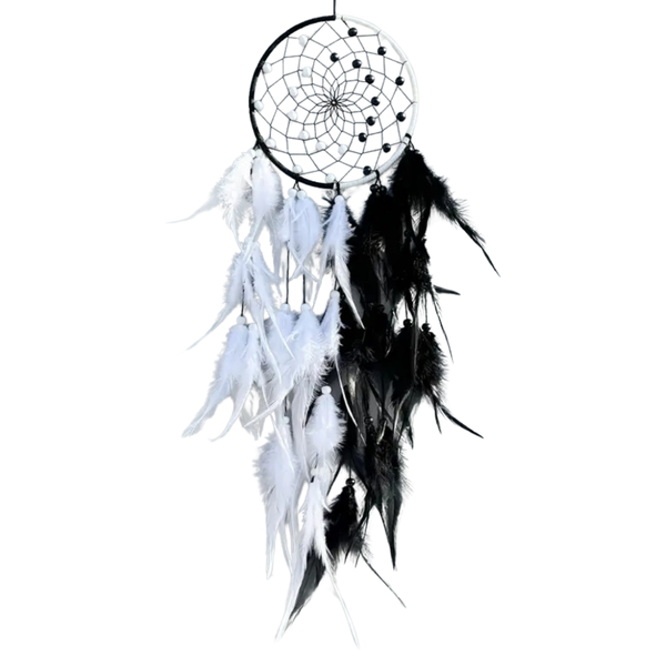 Black &amp; White Dreamcatcher - Balance, Protection &amp; Timeless Elegance