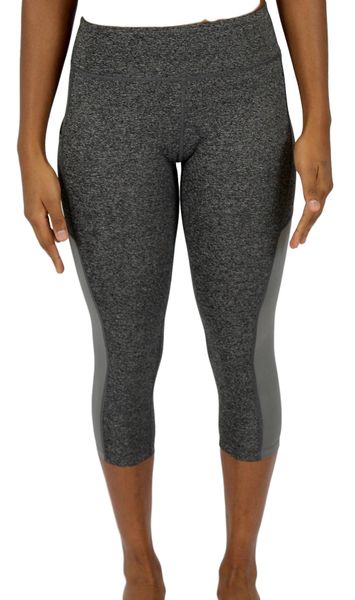 Women Compression Leggings Grey - 3 Quarter