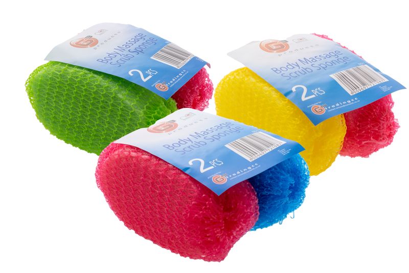 Bath Sponge Exfoliating Body Massage 2Pc - 3 Pack