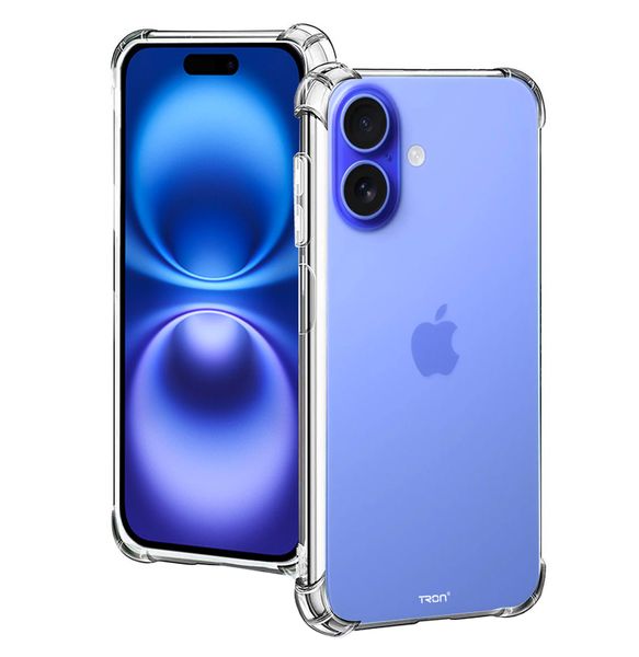 TRON Shockproof Transparent Gel Case Compatible with Apple iPhone 16 Plus