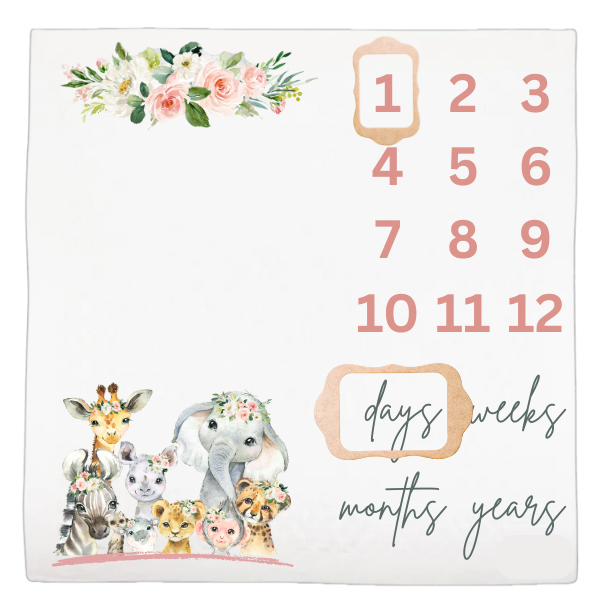Baby Milestone Blanket Soft Memory Blanket-Girls Wild One