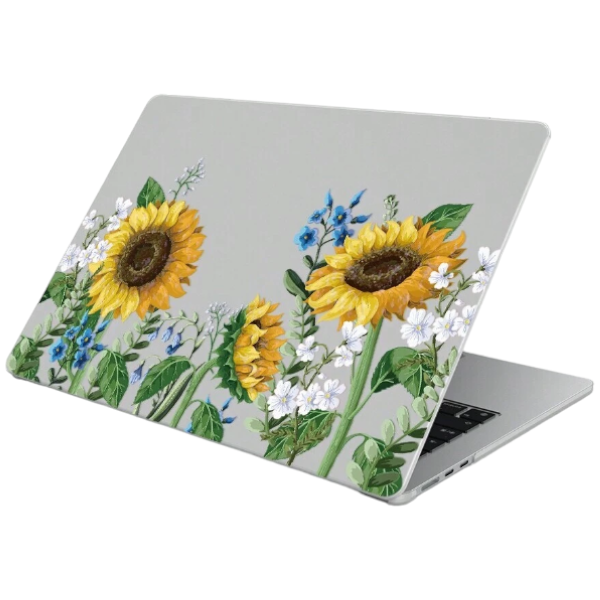 Sunflower Design Hard Shell Case For MacBook Air 15 M3 - Transparent